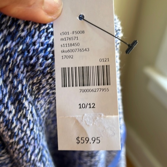 Lane Bryant open front marked over piece duster blue cardigan 10/12 - Picture 13 of 15